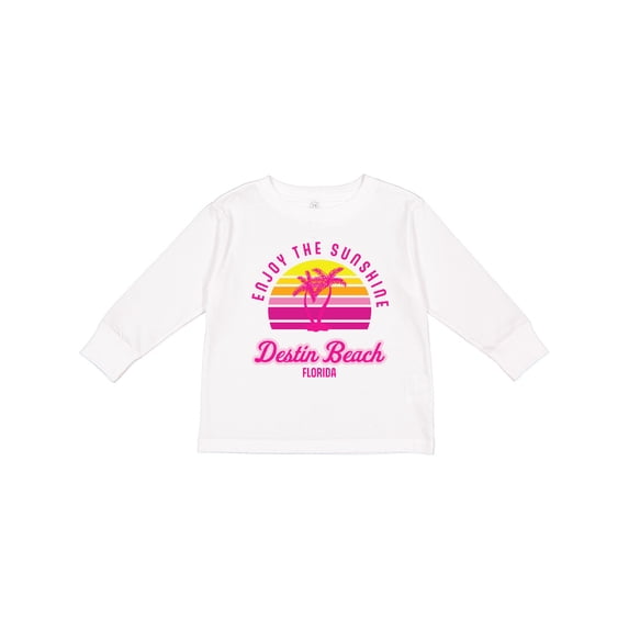 Inktastic Summer Enjoy the Sunshine Destin Beach Florida in Pink Boys or Girls Long Sleeve Toddler T-Shirt