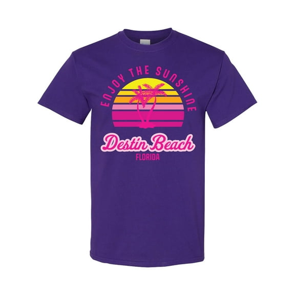 Inktastic Summer Enjoy the Sunshine Destin Beach Florida in Pink T-Shirt