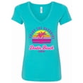thumbnail image 1 of Inktastic Summer Enjoy the Sunshine Destin Beach Florida in Pink Women's V-Neck T-Shirt, 1 of 5