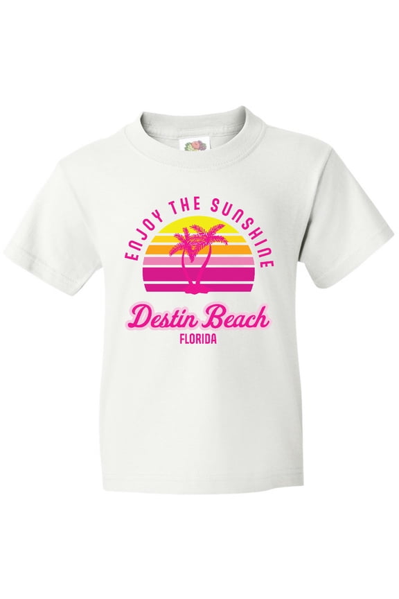 Summer Enjoy the Sunshine Destin Beach Florida in Pink Youth T-Shirt