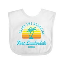 Inktastic Summer Enjoy the Sunshine Fort Lauderdale Florida in Blue Boys or Girls Baby Bib