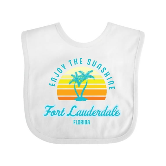 Inktastic Summer Enjoy the Sunshine Fort Lauderdale Florida in Blue Boys or Girls Baby Bib