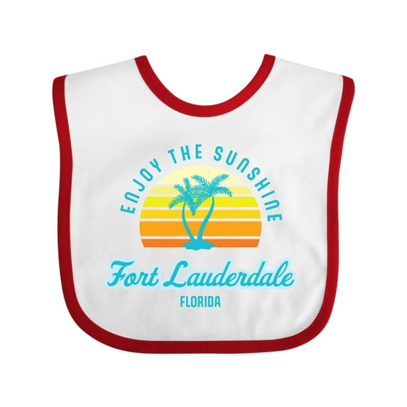 Inktastic Summer Enjoy the Sunshine Fort Lauderdale Florida in Blue Boys or Girls Baby Bib