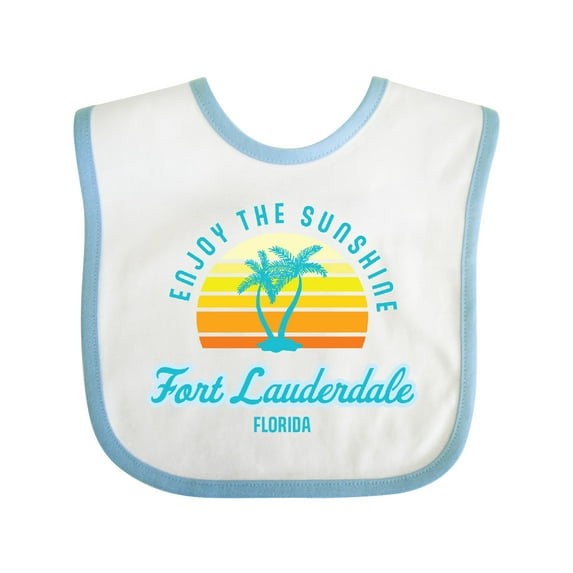 Inktastic Summer Enjoy the Sunshine Fort Lauderdale Florida in Blue Boys or Girls Baby Bib