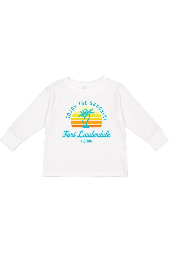 Summer Enjoy the Sunshine Fort Lauderdale Florida in Blue Boys or Girls Long Sleeve Toddler T-Shirt