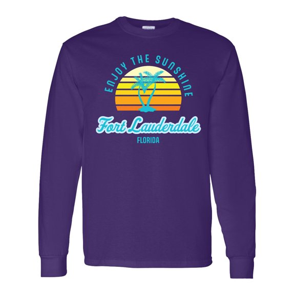 Inktastic Summer Enjoy the Sunshine Fort Lauderdale Florida in Blue Long Sleeve T-Shirt