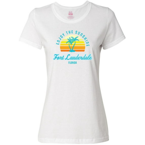 Inktastic Summer Enjoy the Sunshine Fort Lauderdale Florida in Blue Women's T-Shirt