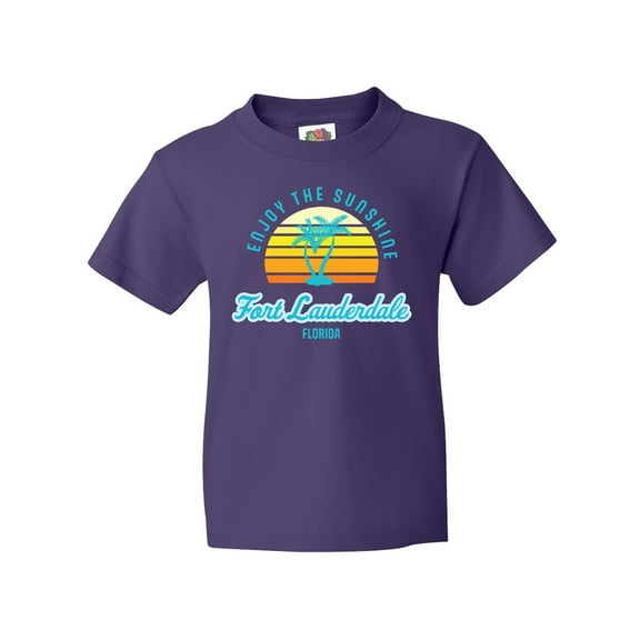 Inktastic Summer Enjoy the Sunshine Fort Lauderdale Florida in Blue Youth T-Shirt