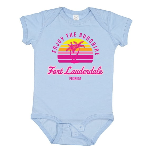 Inktastic Summer Enjoy the Sunshine Fort Lauderdale Florida in Pink Boys or Girls Baby Bodysuit