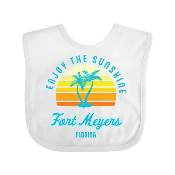 Inktastic Summer Enjoy the Sunshine Fort Meyers Florida in Blue Boys or Girls Baby Bib