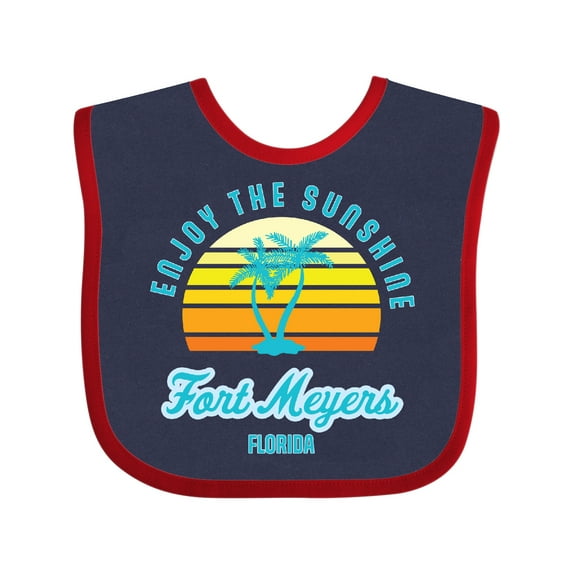 Inktastic Summer Enjoy the Sunshine Fort Meyers Florida in Blue Boys or Girls Baby Bib