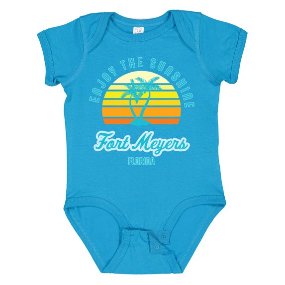 Inktastic Summer Enjoy the Sunshine Fort Meyers Florida in Blue Boys or Girls Baby Bodysuit
