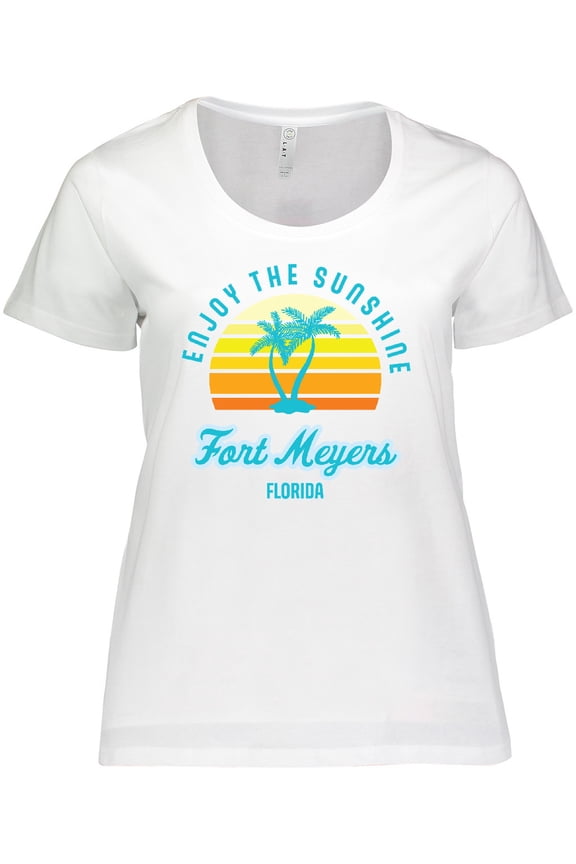 Summer Enjoy the Sunshine Fort Meyers Florida in Blue Women's Plus Size T-Shirt