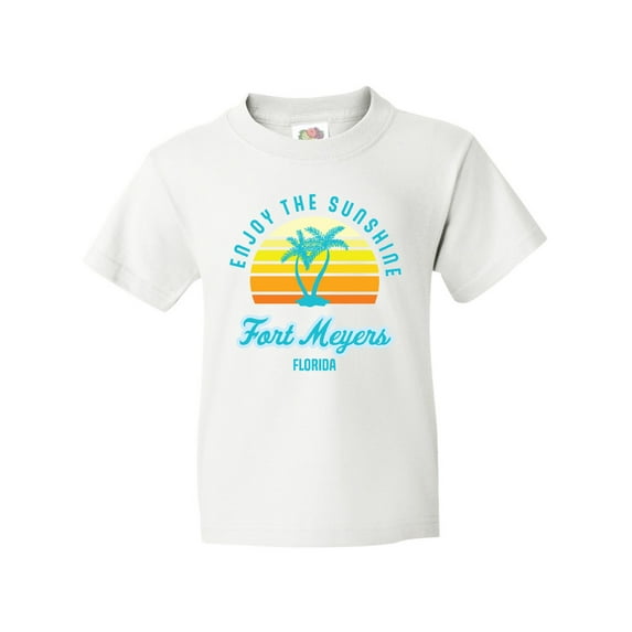 Inktastic Summer Enjoy the Sunshine Fort Meyers Florida in Blue Youth T-Shirt