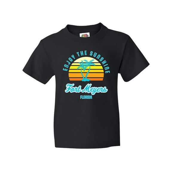 Inktastic Summer Enjoy the Sunshine Fort Meyers Florida in Blue Youth T-Shirt