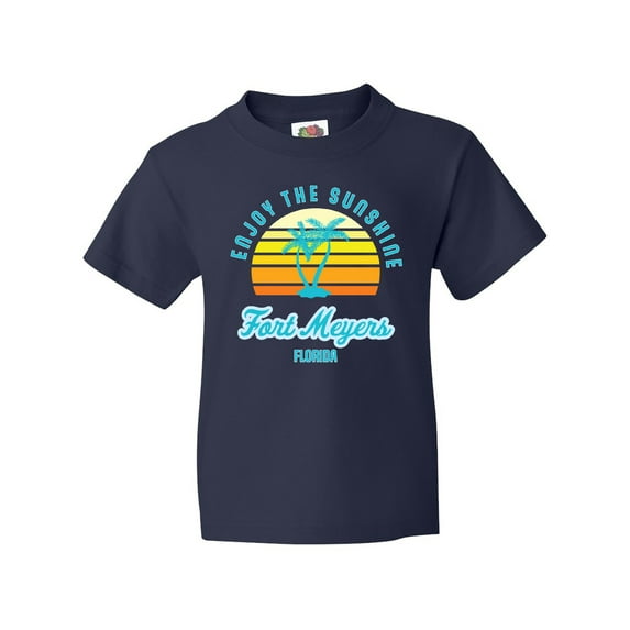 Inktastic Summer Enjoy the Sunshine Fort Meyers Florida in Blue Youth T-Shirt