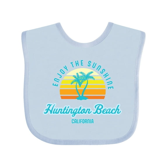 Inktastic Summer Enjoy the Sunshine Huntington Beach California Blue Boys or Girls Baby Bib