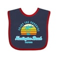 thumbnail image 1 of Inktastic Summer Enjoy the Sunshine Huntington Beach California Blue Boys or Girls Baby Bib, 1 of 4
