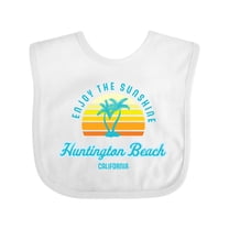 Inktastic Summer Enjoy the Sunshine Huntington Beach California Blue Boys or Girls Baby Bib