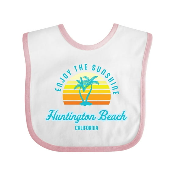 Inktastic Summer Enjoy the Sunshine Huntington Beach California Blue Boys or Girls Baby Bib