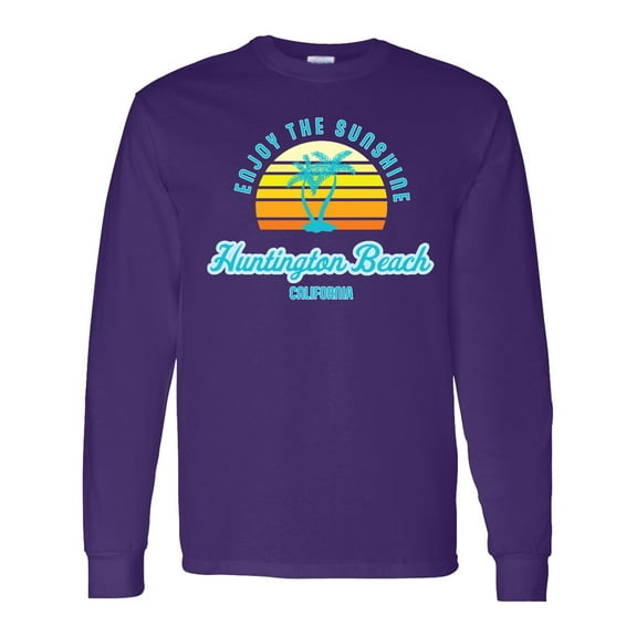 Inktastic Summer Enjoy the Sunshine Huntington Beach California Blue Long Sleeve T-Shirt