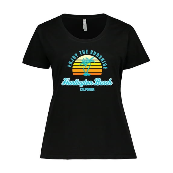 Inktastic Summer Enjoy the Sunshine Huntington Beach California Blue Women's Plus Size T-Shirt