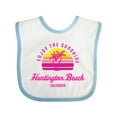 thumbnail image 1 of Inktastic Summer Enjoy the Sunshine Huntington Beach California Pink Boys or Girls Baby Bib, 1 of 4