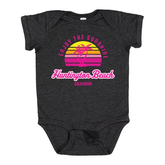 Inktastic Summer Enjoy the Sunshine Huntington Beach California Pink Boys or Girls Baby Bodysuit