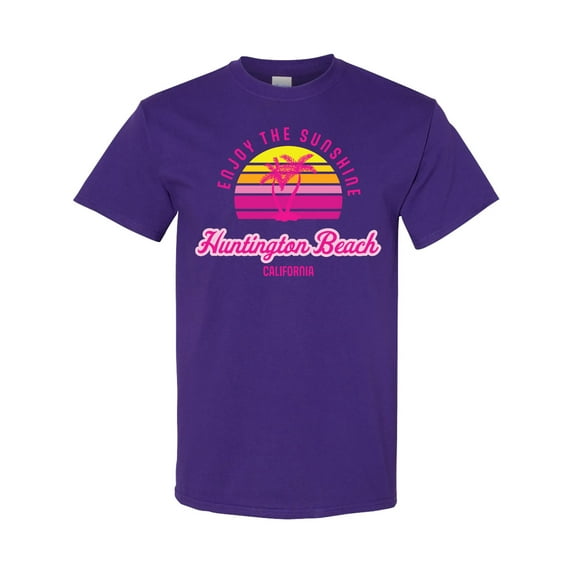 Inktastic Summer Enjoy the Sunshine Huntington Beach California Pink T-Shirt