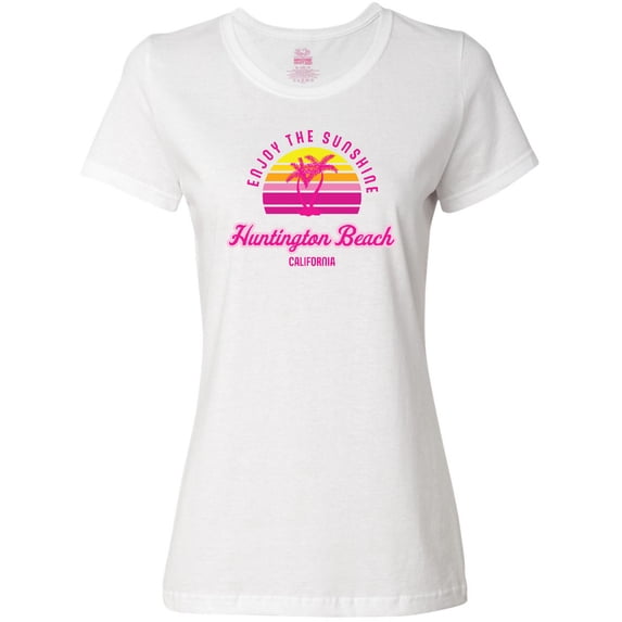 Inktastic Summer Enjoy the Sunshine Huntington Beach California Pink Women's T-Shirt