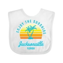 Inktastic Summer Enjoy the Sunshine Jacksonville Florida in Blue Boys or Girls Baby Bib