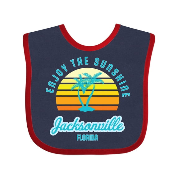Inktastic Summer Enjoy the Sunshine Jacksonville Florida in Blue Boys or Girls Baby Bib