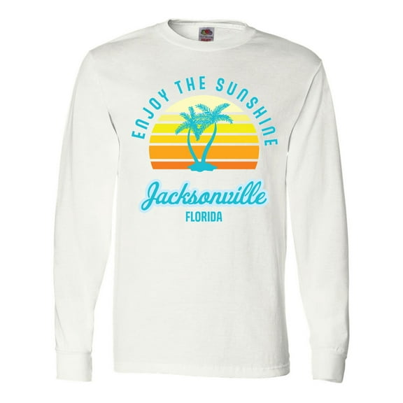 Inktastic Summer Enjoy the Sunshine Jacksonville Florida in Blue Long Sleeve T-Shirt