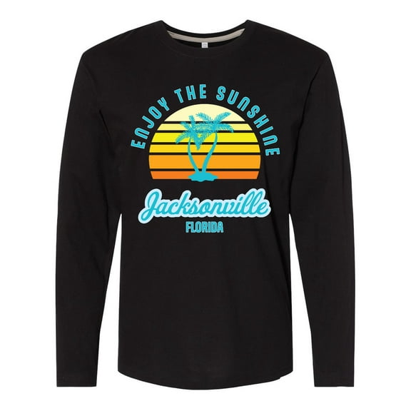 Inktastic Summer Enjoy the Sunshine Jacksonville Florida in Blue Long Sleeve T-Shirt