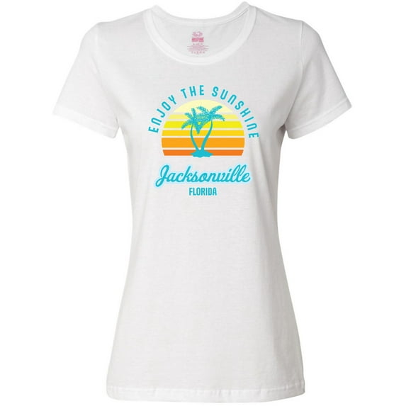 Inktastic Summer Enjoy the Sunshine Jacksonville Florida in Blue Women's T-Shirt