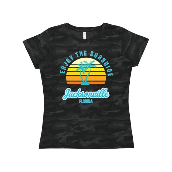 Inktastic Summer Enjoy the Sunshine Jacksonville Florida in Blue Women's T-Shirt