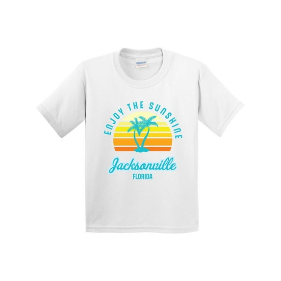 Inktastic Summer Enjoy the Sunshine Jacksonville Florida in Blue Youth T-Shirt