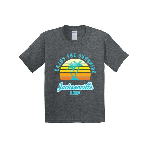 Inktastic Summer Enjoy the Sunshine Jacksonville Florida in Blue Youth T-Shirt