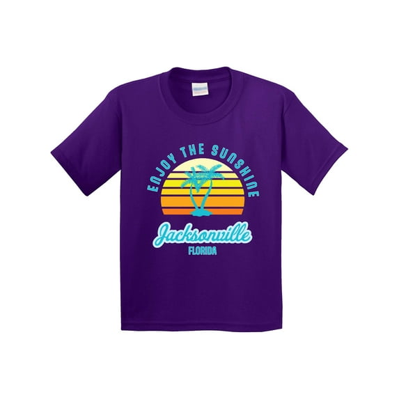 Inktastic Summer Enjoy the Sunshine Jacksonville Florida in Blue Youth T-Shirt