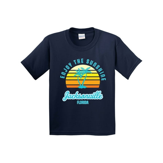 Inktastic Summer Enjoy the Sunshine Jacksonville Florida in Blue Youth T-Shirt