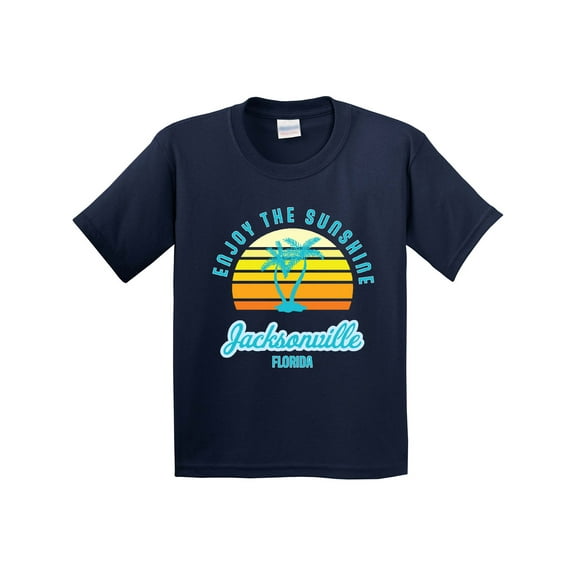 Inktastic Summer Enjoy the Sunshine Jacksonville Florida in Blue Youth T-Shirt