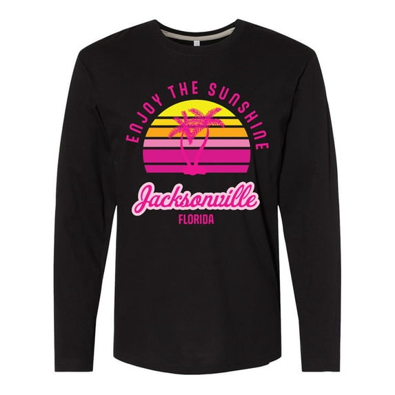 Inktastic Summer Enjoy the Sunshine Jacksonville Florida in Pink Long Sleeve T-Shirt