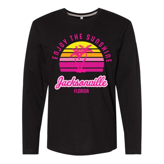 Inktastic Summer Enjoy the Sunshine Jacksonville Florida in Pink Long Sleeve T-Shirt