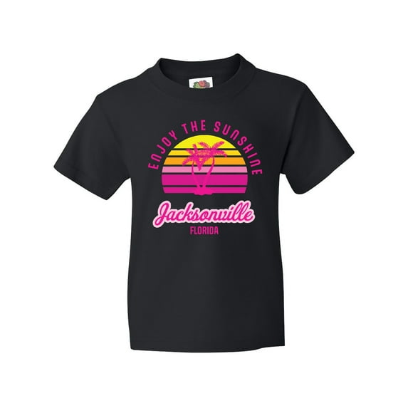 Inktastic Summer Enjoy the Sunshine Jacksonville Florida in Pink Youth T-Shirt