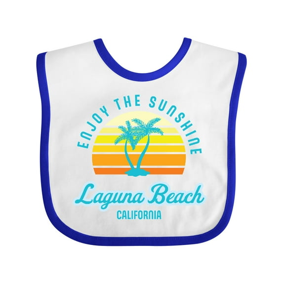 Inktastic Summer Enjoy the Sunshine Laguna Beach California in Blue Boys or Girls Baby Bib