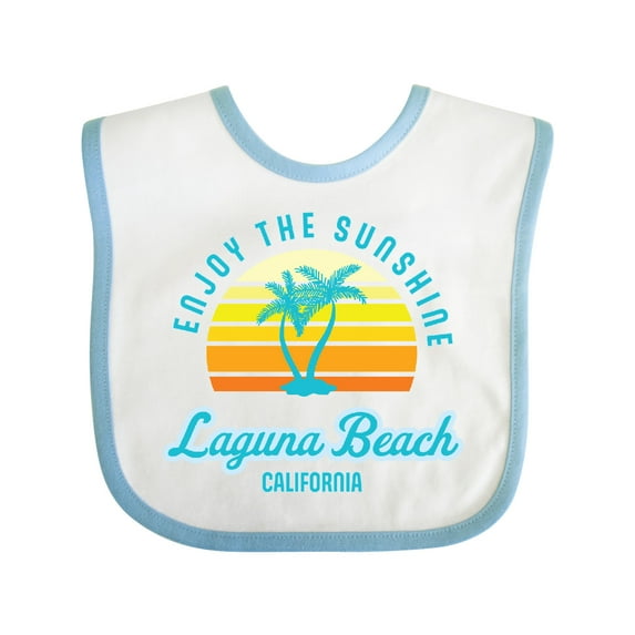 Inktastic Summer Enjoy the Sunshine Laguna Beach California in Blue Boys or Girls Baby Bib