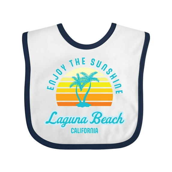 Inktastic Summer Enjoy the Sunshine Laguna Beach California in Blue Boys or Girls Baby Bib