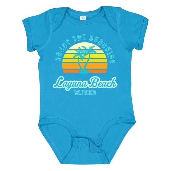 Inktastic Summer Enjoy the Sunshine Laguna Beach California in Blue Boys or Girls Baby Bodysuit