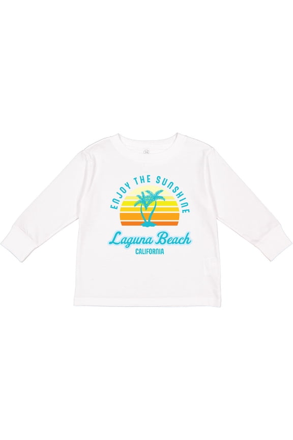 Summer Enjoy the Sunshine Laguna Beach California in Blue Boys or Girls Long Sleeve Toddler T-Shirt