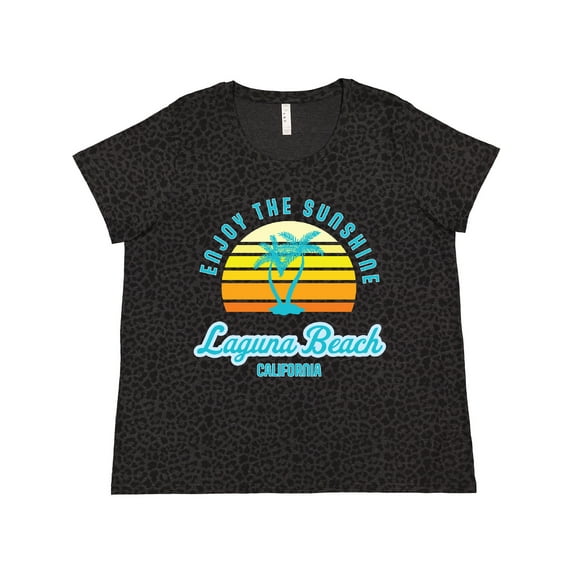 Inktastic Summer Enjoy the Sunshine Laguna Beach California in Blue Women's Plus Size T-Shirt